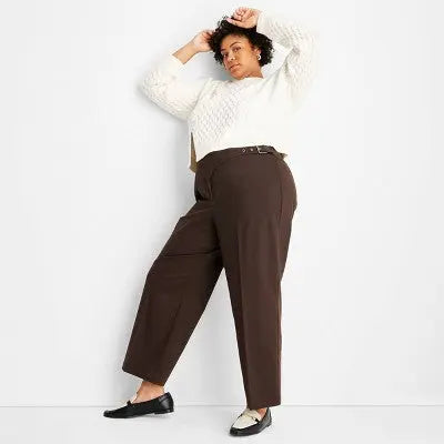 Future Collective with Reese Womens Plus Mid Rise Casual Fit Full Relaxed Pants Future Collective with ReeseBullseye Deals