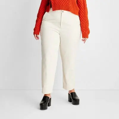 Future Collective with Reese Womens Plus Standard Fit Full Straight Denim Pants Future Collective with ReeseBullseye Deals