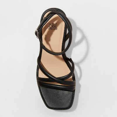 Women's Strappy Wedge Sandals With Diamante Gem Stones & Memory Foam Insole - Touch Close Strap