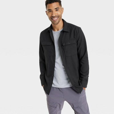 All In Motion Men's Button Up Flannel Shirt Moisture Wicking Quick Drying All in MotionBullseye Deals