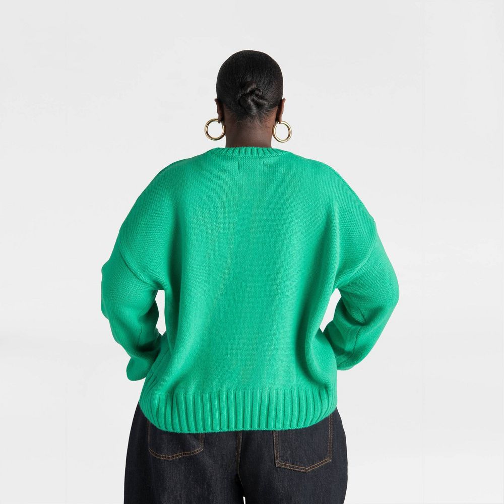 New - KBB by KAHLANA Women's 'The Asymmetric Sweater' - Green XXL