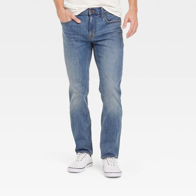 New - Men's Slim Fit Jeans - Goodfellow & Co™ Medium Wash 36x30: Cotton Spandex, Midweight Denim, Mid Rise