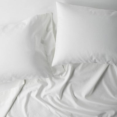 Open Box - 500 Thread Count Washed Supima Sateen Solid Sheet Set - Casaluna CasalunaBullseye Deals