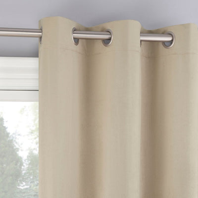 Open Box - 40"x84" Sun Zero Brighton Velvet 100% Blackout Grommet Curtain Panel Taupe: Energy Efficient, Noise Reduction, Thermal Insulated