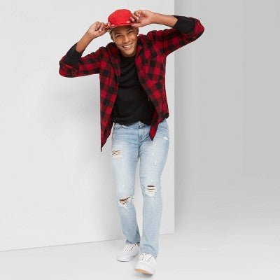 New - Original Use Men's Regular Tapered Leg Slim Fit Ankle Casual Jeans Heavyweight Original UseBullseye Deals