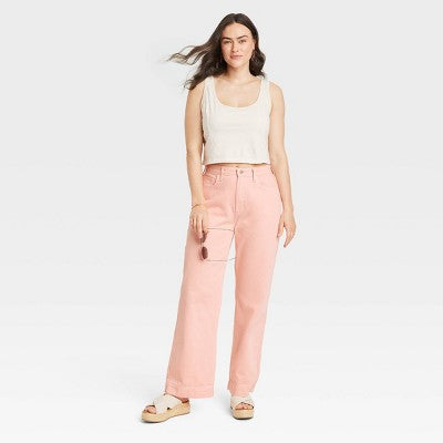 Universal Thread Women's High Waisted Wide Leg Cropped High-Rise Jeans Universal ThreadBullseye Deals