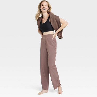 New - Women's Woven High-Rise Straight eg Pants - All In Motion All In MotionBullseye Deals