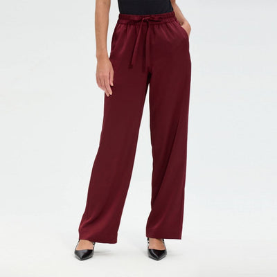 New - Women's High-Rise Wide Leg Trousers - A New Day™ Burgundy L