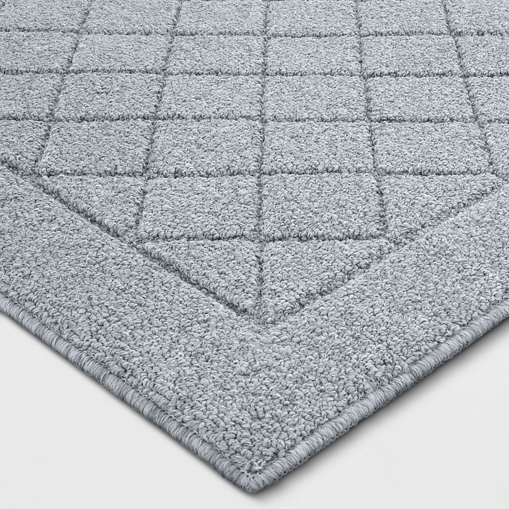 New - 2'X7' Washable Runner Diamond Clarkson Tufted & Hooked Rug Gray - Threshold™: Entryway Indoor Carpet, Skid-Resistant