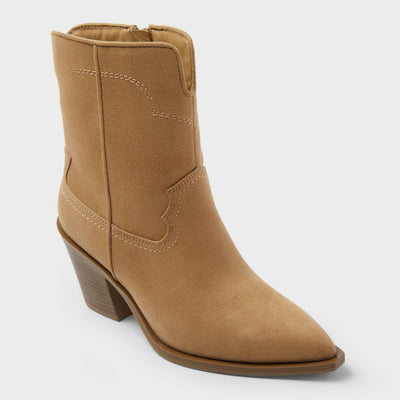 Open Box - Women’s Dallas Ankle Western Bootie with Memory Foam Insole – Universal Thread™ Tan 7