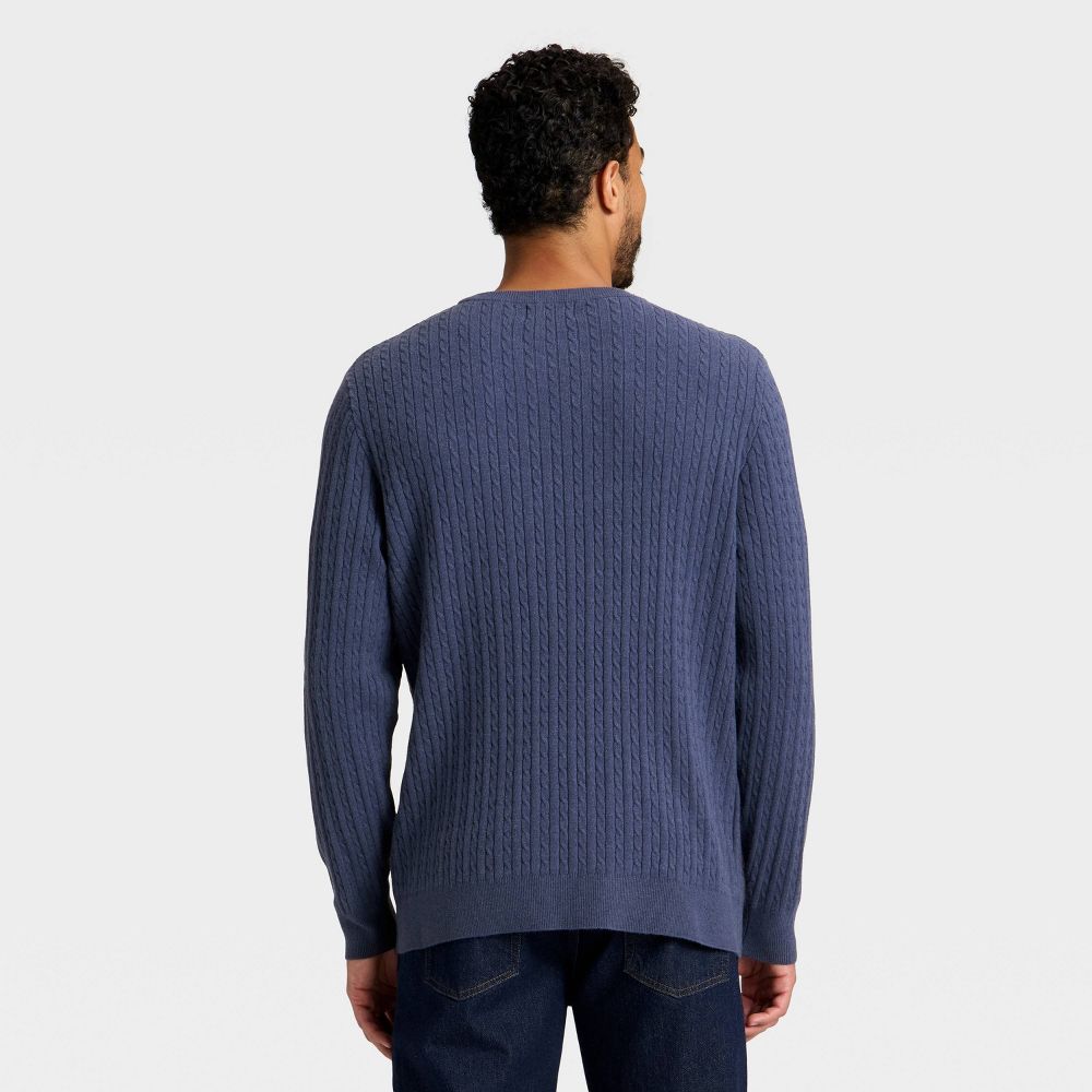 New - Men's Soft Knit Cable Sweater - Goodfellow & Co™ Navy Blue S