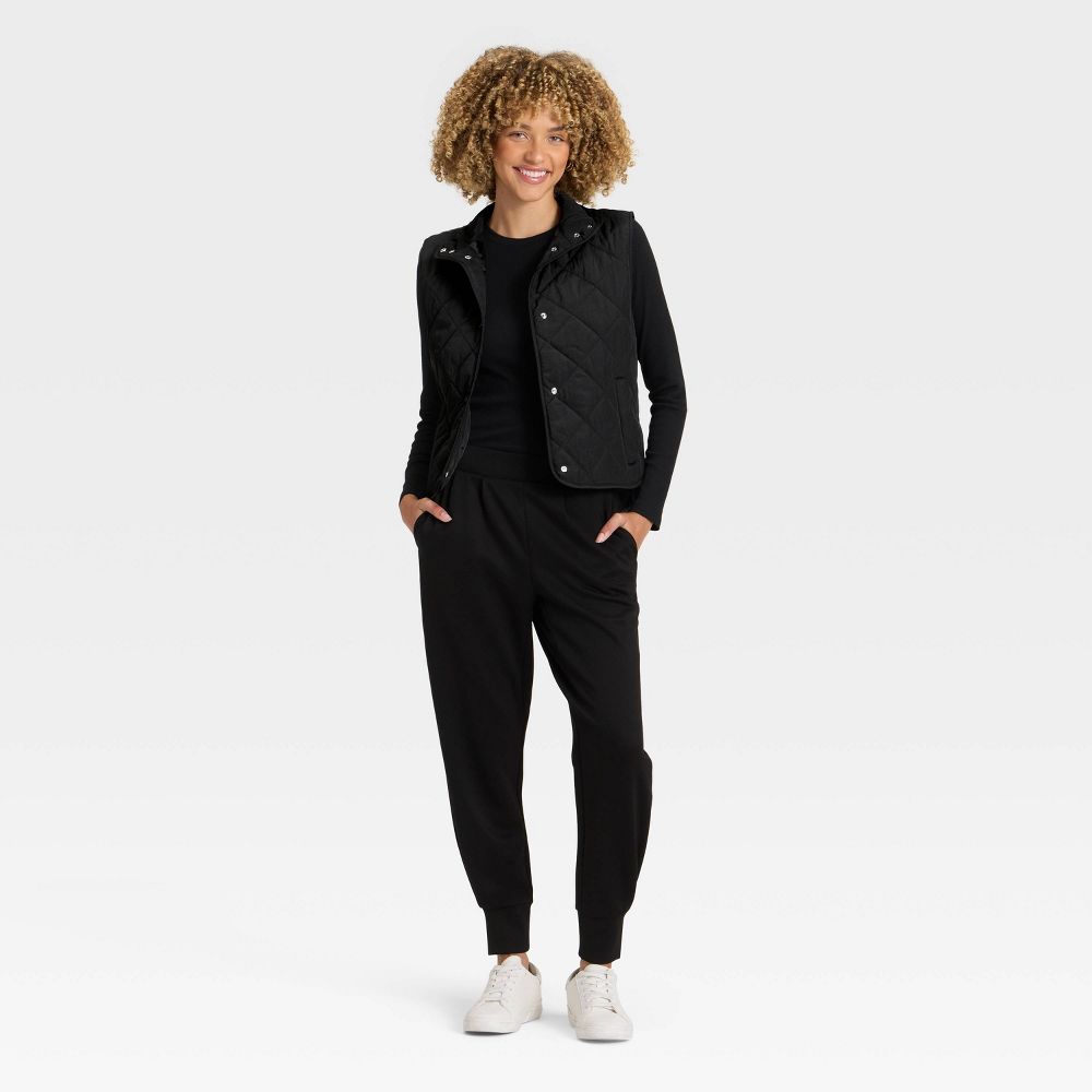Open Box - Women's Quilted Vest - A New Day™ Black S