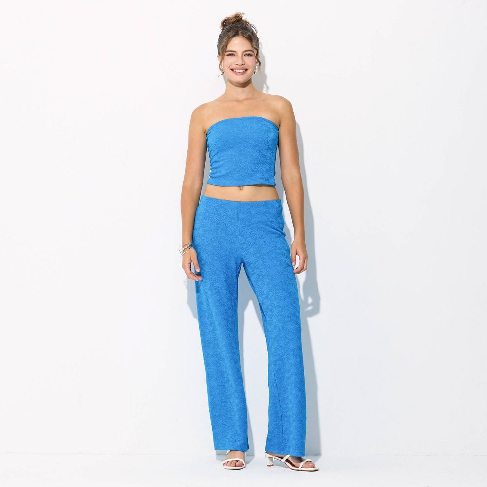New - Women's Knit Wide Leg Pants - Wild Fable™ Blue XXL