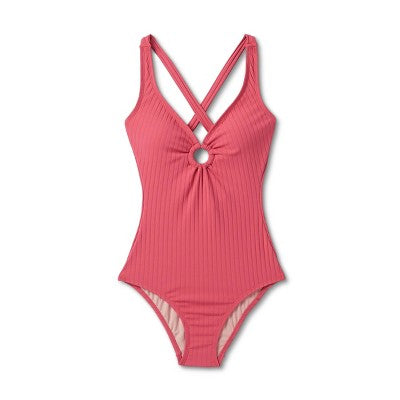 New - Kona Sol Women's Medium Coverage One Piece Swimsuit Ribbed Swimwear Kona SolBullseye Deals