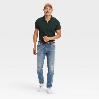 New - Original Use Men's Regular Tapered Leg Slim Fit Ankle Casual Jeans Heavyweight Original UseBullseye Deals