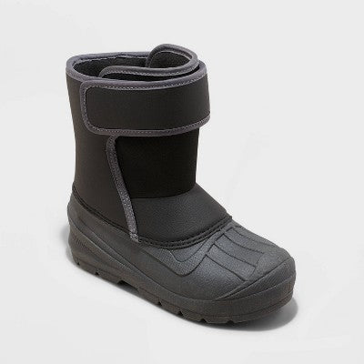 New - Cat & Jack Kids Faux Leather Hook-And-Loop Mid Calf Winter Boots Waterproof Cat & JackBullseye Deals