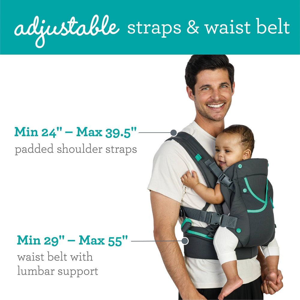 New - Infantino Carry On Active Baby Carrier - Gray