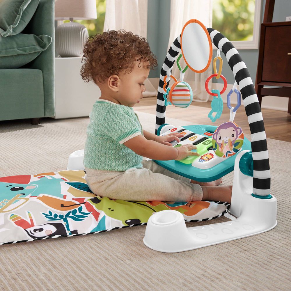 New - Fisher-Price Glow & Grow Kick and Play Gym - Blue