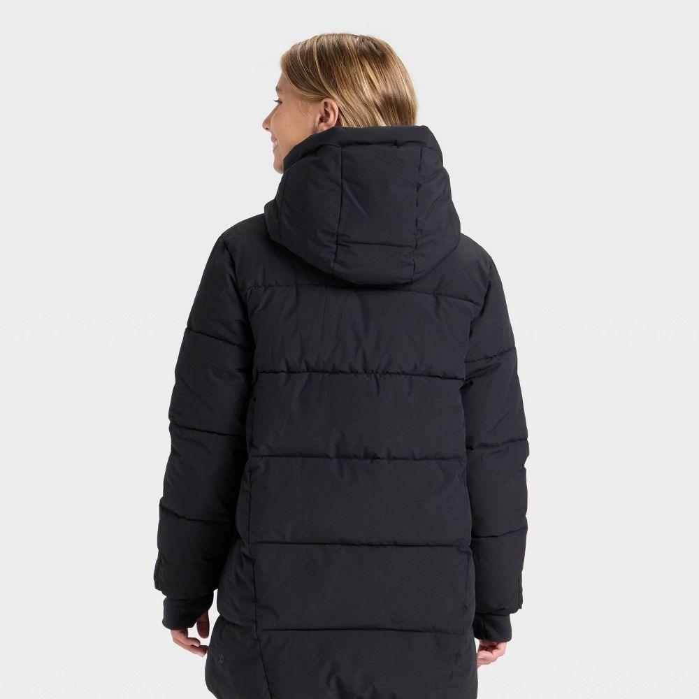 Open Box - Girls' Hooded Puffer Jacket - All In Motion™ Black XS