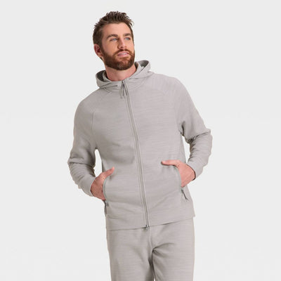 New - Men's Siro Ponte Full Zip Hooded Sweatshirt - All In Motion™ Gray Heather M