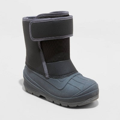 New - Cat & Jack Toddler Faux Leather Hook-And-Loop Ankle Winter Boots Waterproof Cat & JackBullseye Deals