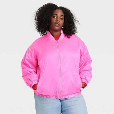 New - A New Day Women's Zip-Up Bomber Jacket Metallic A New DayBullseye Deals