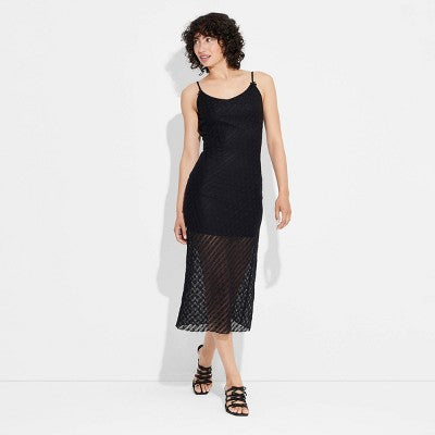 New - Women's Bow Lace Midi Dress - Wild Fable Wild FableBullseye Deals
