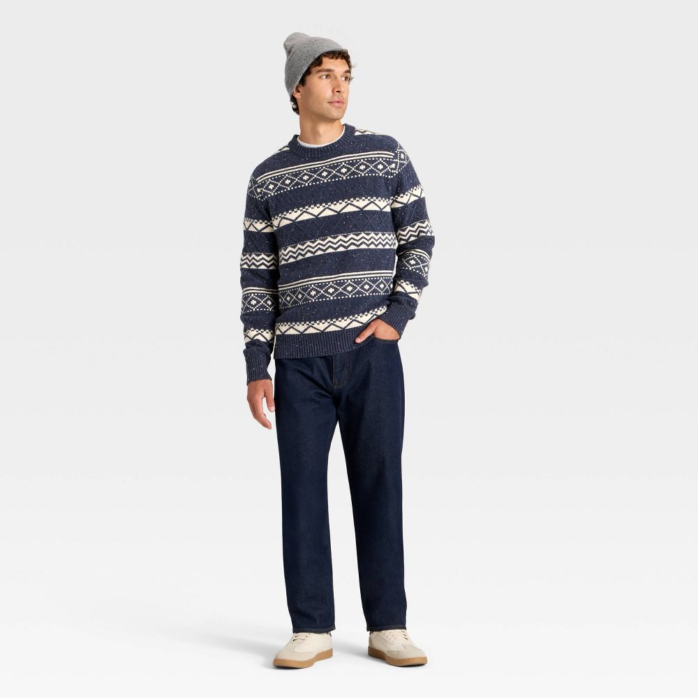 Open Box - Men's Fair Isle Sweater - Goodfellow & Co™ Navy Blue XL