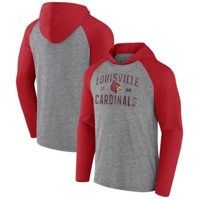 New - NCAA Licensed Men's Gray Lightweight Hooded Sweatshirt Louisville CardinalsBullseye Deals