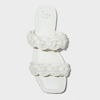 New - A New Day Women's Buckle Flat Heel Slide Sandals Open Slip-On Memory Foam A New DayBullseye Deals