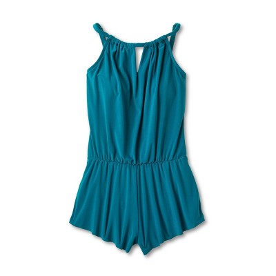 Open Box - Aqua Green Women's Swim Romper One Piece Swimsuit with Pocket UPF 50+ Aqua GreenBullseye Deals