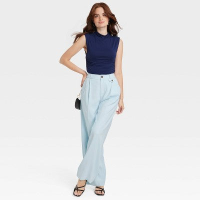 New - A New Day Women's Wide Leg Relaxed High Rise Baggy Wide Leg Trousers A New DayBullseye Deals