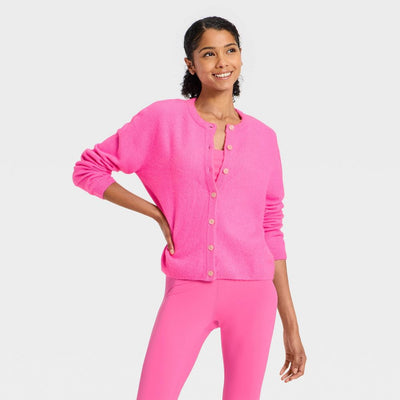 New - Women's Button-Up Cardigan Sweater - JoyLab™ Neon Pink XS
