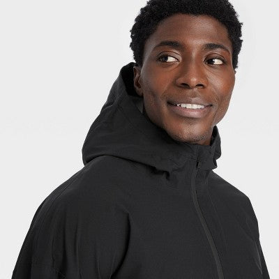 New - All In Motion Men's Zip-Up Winter Hooded Wind-Resistant Rain Shell Jacket All In MotionBullseye Deals