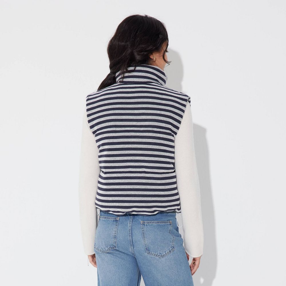 New - Women's Knit Vest - Wild Fable™ Navy Blue Striped S