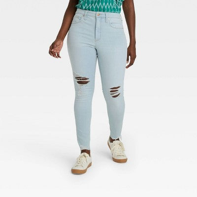 Universal Thread Women's High-Rise Skinny Jeans Cropped Stretchy Slim Universal ThreadBullseye Deals