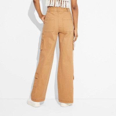 New - Wild Fable Women's High Rise Straight Relaxed Cargo Utility Pants Wild FableBullseye Deals
