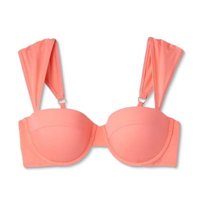 Women's Light Lift Shoulder Cap Straps Bikini Top - Shade & Shore Coral Shade & ShoreBullseye Deals