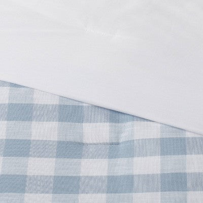 New - Threshold Comforter Set Cotton Gingham Breathable Comfort All-Season ThresholdBullseye Deals