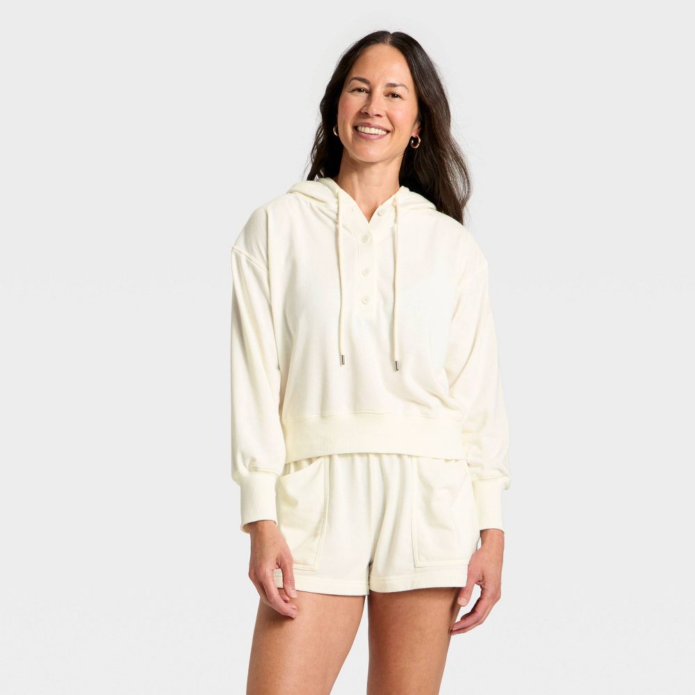 New - Women's Hooded Sweatshirt - Universal Thread™ Cream M