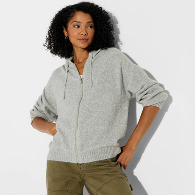 New - Women's Long Sleeve Hooded Cardigan - Wild Fable™ Gray S