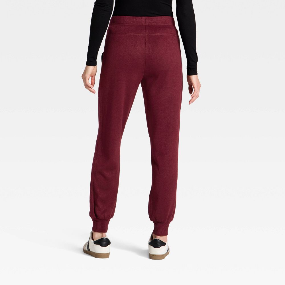 New - Women's High-Rise Knit Joggers - Universal Thread™ Burgundy XS