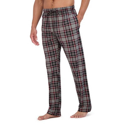 New - Hanes Originals Men's 2pc Plaid Comfort Fleece Sleep Pajama Set Hanes PremiumBullseye Deals
