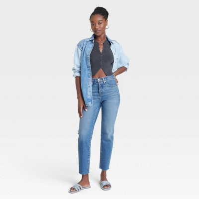 Open Box - Universal Thread Women's Mid Rise Slim Fit Ankle Jeans Midweight Universal ThreadBullseye Deals