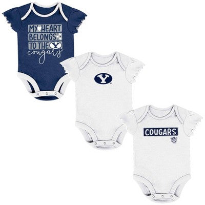 New - NCAA Infant Girls' 3pk Bodysuit Set Kansas JayhawksBullseye Deals