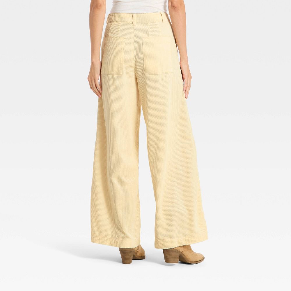 New - Women's High-Rise Corduroy Palazzo Pants - Universal Thread™ Cream 2