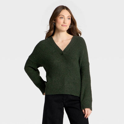 New - Women's Hooded Shawl Sweater - Universal Thread™ Dark Green XS