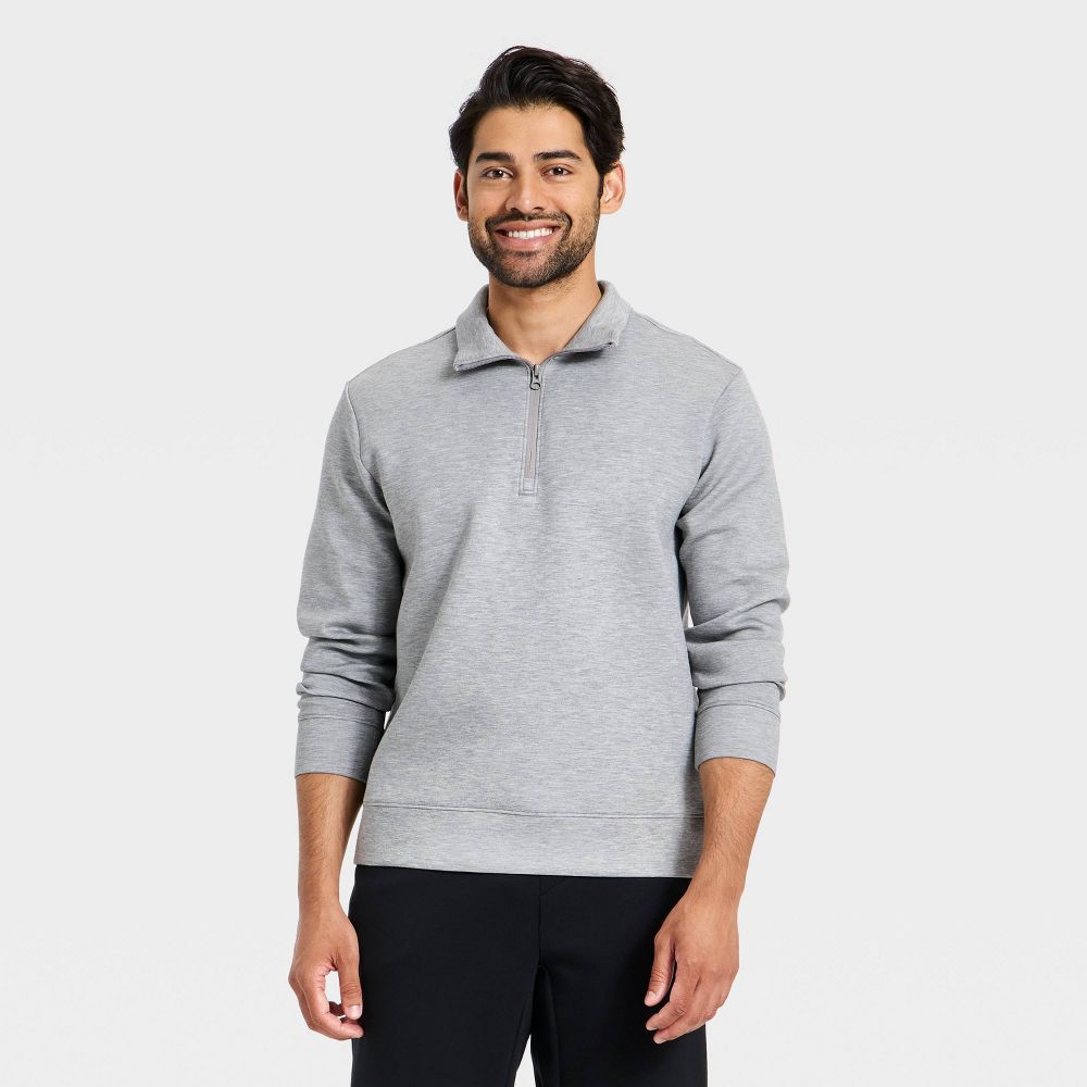 New - Men's Spacer Half Zip Sweatshirt - All In Motion™ Heathered Gray L