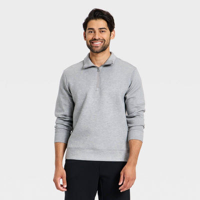 New - Men's Spacer Half Zip Sweatshirt - All In Motion™ Heathered Gray L