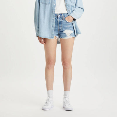 New - Levi's 501® Original Fit High-Rise Women's Jean Shorts - Quiet Riot 28: Denim, Fly Button